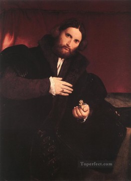 黄金の手を持つ男 1527年 ルネッサンス ロレンツォ・ロット Oil Paintings